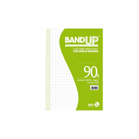 RICAMBI FORATI RINFORZATI BANDUP A4 90gr 40fg 10mm BM