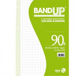 RICAMBI FORATI RINFORZATI BANDUP A4 90gr 40fg 4mm c/margine  BM