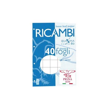 RICAMBI FORATI A4 10MM QUAXIMA 40FG 80GR PIGNA