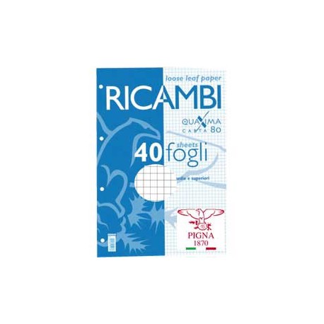 RICAMBI FORATI A4 10MM QUAXIMA 40FG 80GR PIGNA