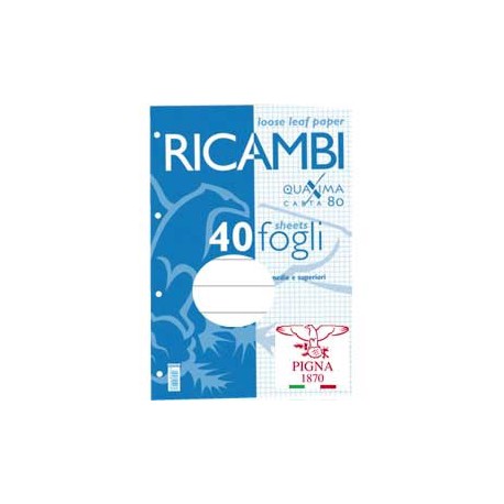 RICAMBI FORATI A4 10MM QUAXIMA 40FG 80GR PIGNA