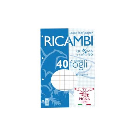 RICAMBI FORATI A4 10MM QUAXIMA 40FG 80GR PIGNA