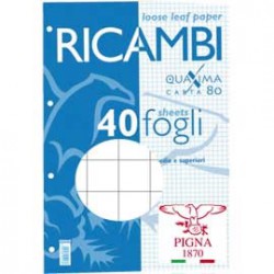 RICAMBI FORATI A4 10MM QUAXIMA 40FG 80GR PIGNA