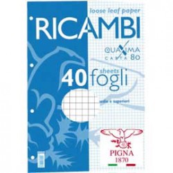 RICAMBI FORATI A4 10MM QUAXIMA 40FG 80GR PIGNA